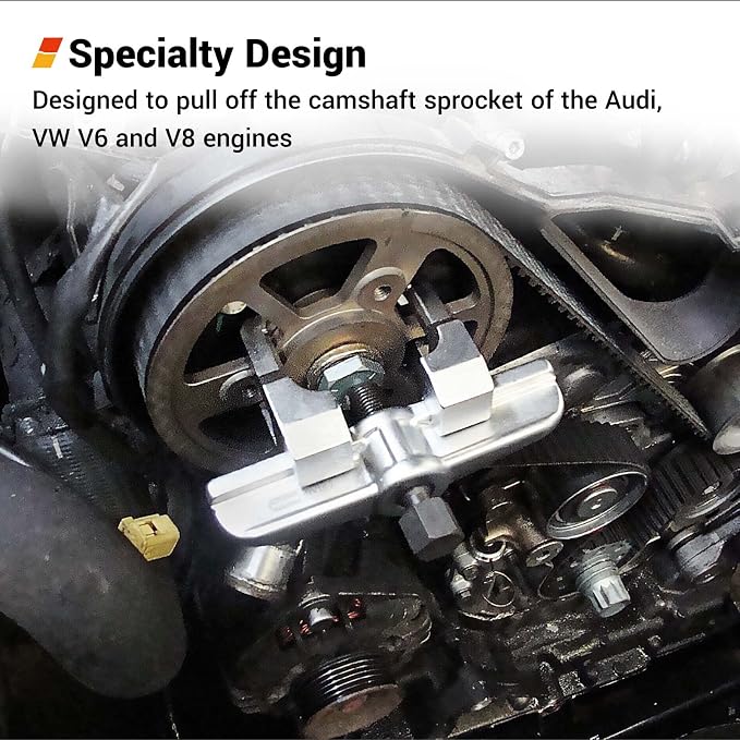 EWK Camshaft Sprocket Pulley Puller Removal Tool Kit for VW Audi V6 V8 T40001, Adjustable Multi-Arm Pulley Removal for Timing Service