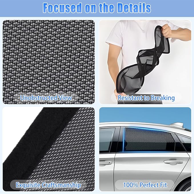 ZATOOTO Car Window Shades Accord 2018-2023 for Rear Window 2Pack car Shades for Back Windows Baby & Pet | Blocks 99% UV Rays & Heat | Breathable Mesh for Privacy & Bug Protection | Camping & Travel