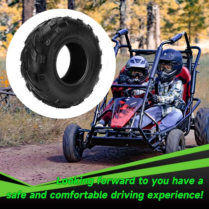 145/70-6 145-70-6 Tires Tubeless Compatible with Coleman CT100U CC100X Baja Doodle Bug DB30 Mini Bike KT196 Go Kart Motovox MBX10 MBX11 Mega Monster Moto 80cc 105cc Kazuma ATV Quad 4 Wheeler