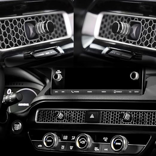 Knob Covers for Honda Civic Accessories 2026 2025 2022-2024 for CRV 2026 2025-2023 for Acura Integra 2023-2025 Hazard Warning Lights, AC, Air Vent, Audio, Push Start Button Cover Ring 12Pcs(Black)