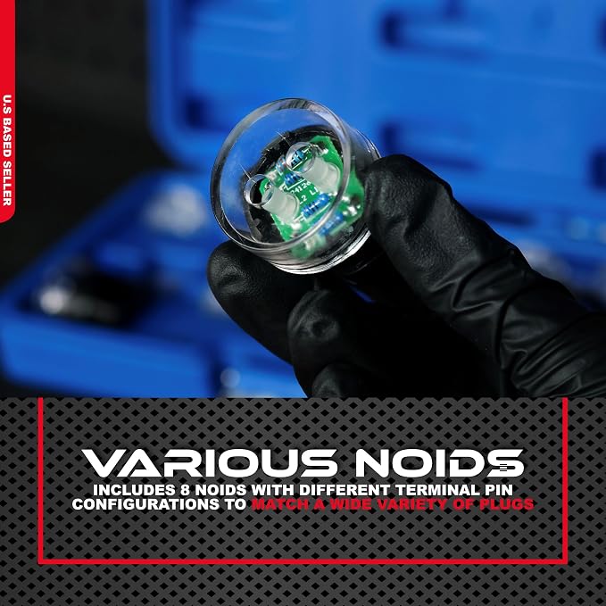 ABN Deluxe Noid Light Test Kit, Fuel Injector Tester Tool Noid Light Set, Fuel Light Fuel Injector Tester Kit 10-Piece