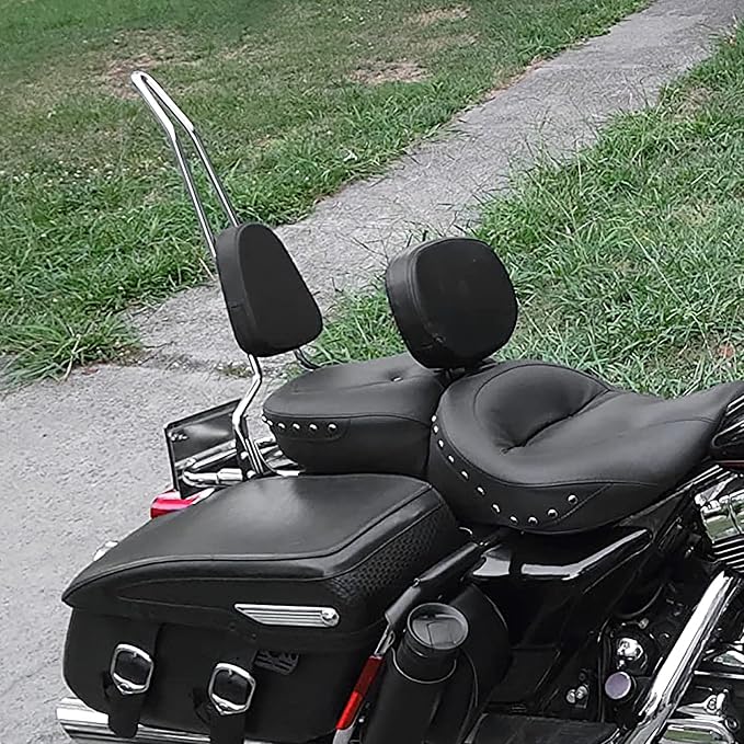 AUFER Detachable Rear Passenger Backrest Sissy Bar With Back Rest Cushion Pad Compatible With For Harley Touring Road King Street Glide Electra Glide Road Glide FLHR FLHX FLHT FLTR 1997-2008