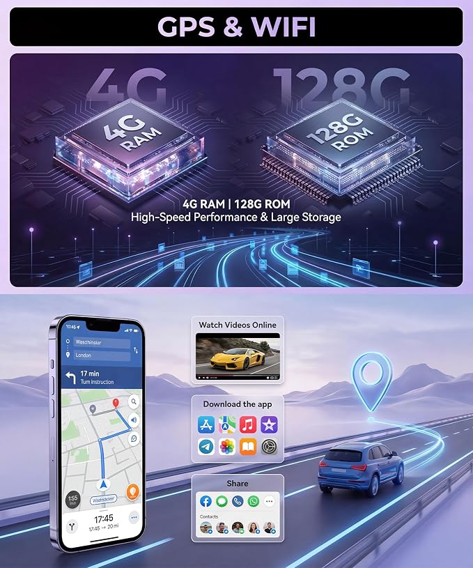 Rimoody 4G+128G Android 15 Car Stereo for Toyota Camry 2000-2006, 9 Inch Incell Touchscreen with Physical Buttons, Wireless CarPlay Android Auto GPS Bluetooth 5G-WiFi EQ SWC Type-C Backup Camera