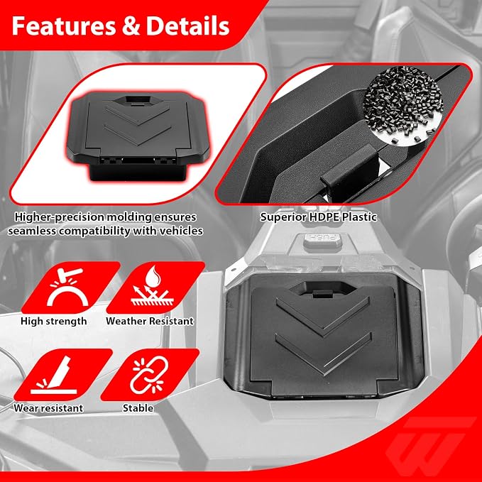 WeiSen UTV Center Console Dash Storage Box Organizer Compatible with Polaris RZR PRO XP/PRO R/Turbo R 2020-2024