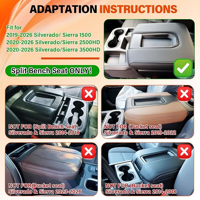 Front Cup Holder Storage Tray and Dash Storage Tray for 2019-2026 Chevy Silverado GMC Sierra 1500 & 2020-2026 2500HD 3500HD Accessories, (Jump Seat Split-Bench Only)