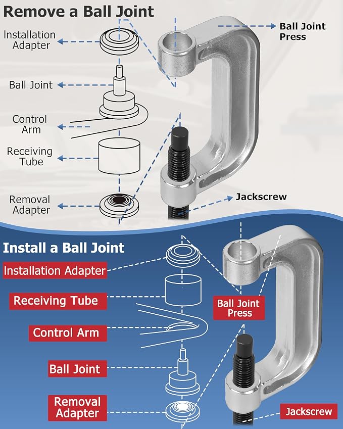 DAYUAN 19pcs Wheel Bearing Press Kit Bundle with Ball Joint Press & U Joint Removal Tool Kit