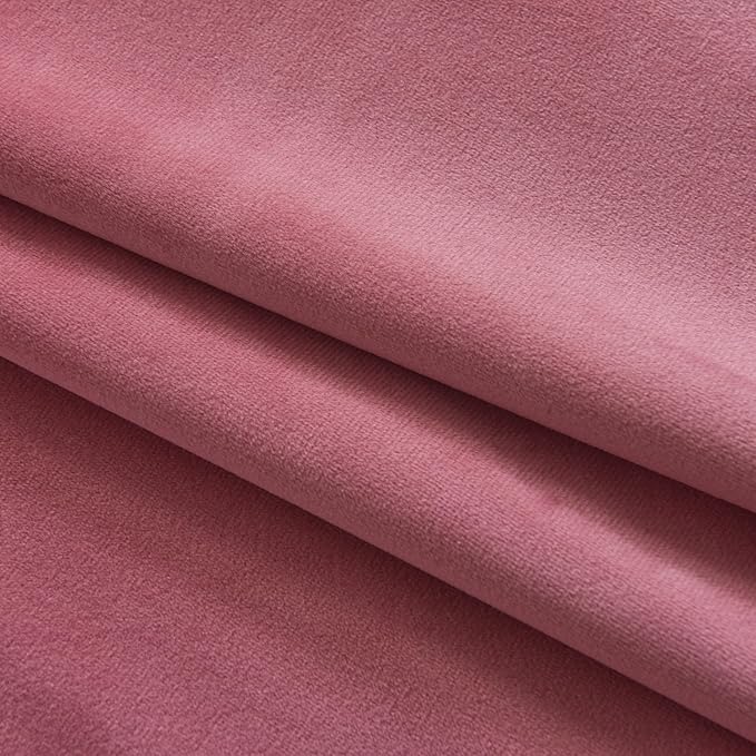 Roslynwood Luxury Soft Candy Pink Velvet Curtains 108 inches Long Back Tab Thermal Insulated Blackout Window Drapes for Living Room/Bedroom/Dining Room, W52 x L108, 2 Panels