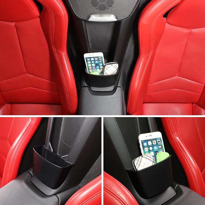 TOYCIDFG Between Seat Storage Pocket Compatible with C8 Corvette Stingray 2020-2026, Car Interior Organizer Accessories