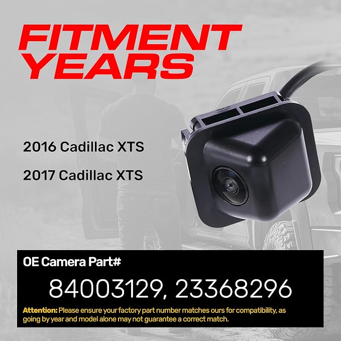 Master Tailgaters Replacement for Cadillac XTS (2016-2017) Backup Camera OE Part # 84003129, 23368296