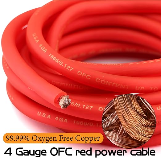 4 Gauge OFC AMP Wire Kit 2000 Watt Car Subwoofer Wiring Install kit for Amplifier Power,Radio and Speakers