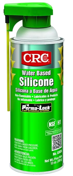 CRC Water Based Silicone 03035 – [Pack of 12] 13 Wt Oz., Heavy Duty Silicone Lubricant w/Perma-Lock 2-Way Integrated Actuator