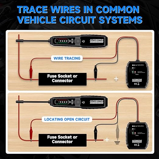 VSTM Wire Tracer Automotive Electrical Open & Short Finder, Circuit Breaker Finder, Circuit Tester, Fault Probe Cable Tracker, DC 6-42V Electrical Circuit Diagnostic Tool