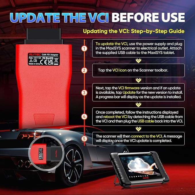 2026 Autel CAN FD Adapter, Support CANFD Protocol for GM 2020+, for Ford 2021+, for FCA Cars 2020+, for Toyota 2020+, etc., Work with Autel OBD2 Scanner MK808S MX808S MaxiSys Elite MK908 MS908 MS906BT