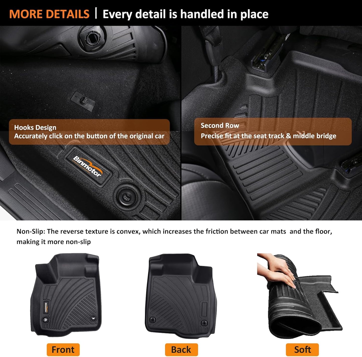 Binmotor-All Weather Floor Mats Cargo Liner for Mazda CX-5 2023 2024 2025, Car Floor Mat CX5, Trunk Cargo Mat for Mazda CX5 Accessories Car Mats