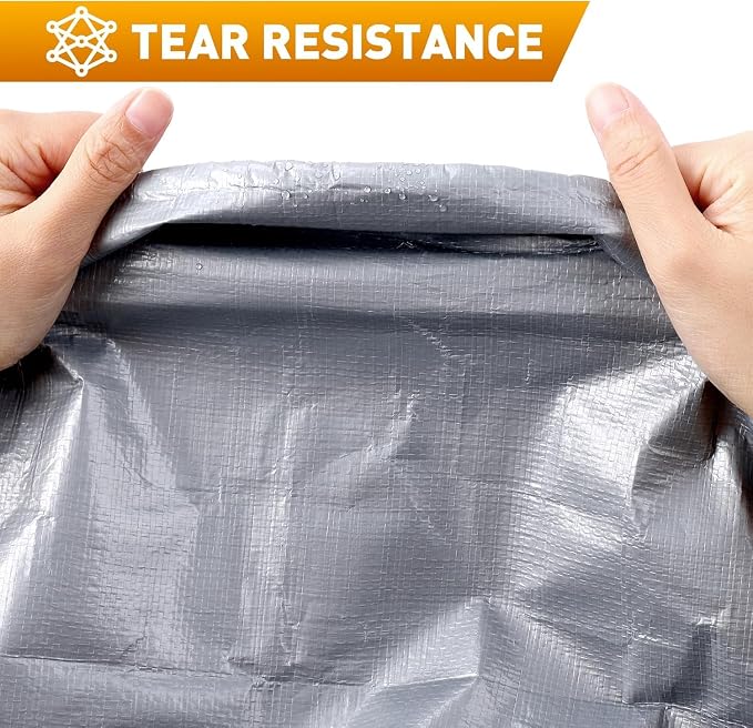 AROIC 16x20 FT Waterproof Tarp, 16 Mil Thick Heavy Duty Cover with Reinforced Edges & Rustproof Grommets - UV Resistant Tearproof Tarpaulin for Camping Tent, Pool Cover, Emergency Rain Shelter