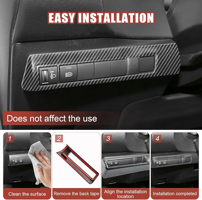 Carbon Fiber Headlight Switch Buttons Panel Cover Compatible with Toyota Corolla 2020–2026 & Corolla Hatchback 2019–2026