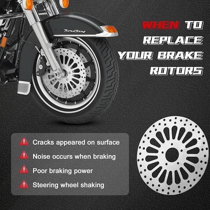 11.8'' Thickness0.27'' Rear Brake Rotor Compatible with Harley Davidson Electra Glide,Road King,Road Glide,Street Glide,Performance Superior Heat Dissipation,Stainless Steel Disc Rotors