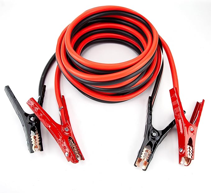 Justin Case Heavy-Duty Jumper Cables for Car, Includes 2 Gauge Wire Conductor 20' car Jumper Cables & 365 Day Roadside Assistance