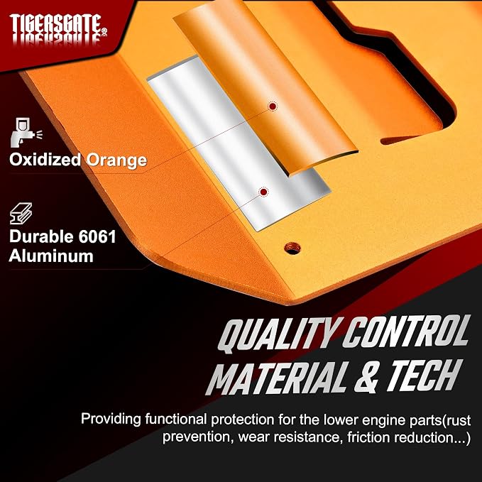 Aluminium Skid Plate Lower Engine Chassis Protection Guard for 2014-2023 Harley Touring Street Electra Road Glide King, Orange