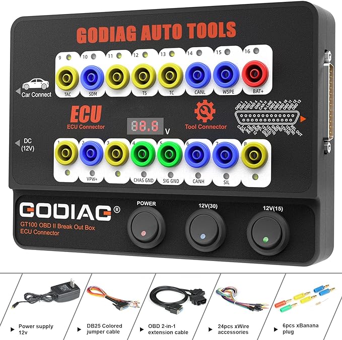 GODIAG GT100 Automotive Tools OBD II Breakout Box ECU Connector Scan Tool