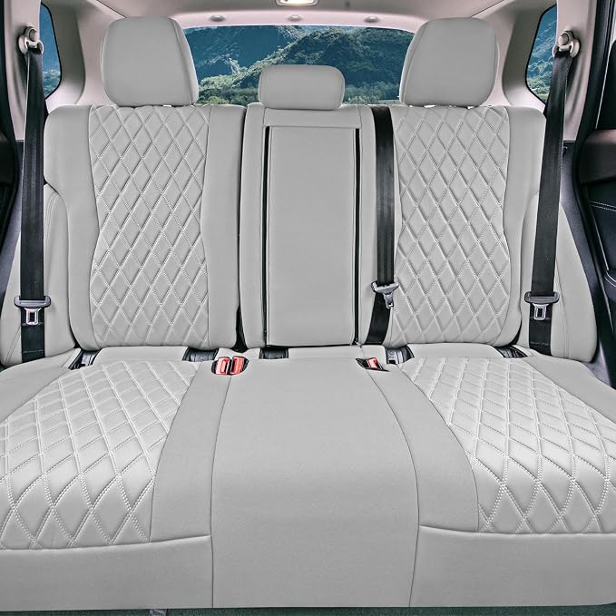 FH Group Custom-Fit Car Seat Covers Specifically Made for 2021-2026 Nissan Rogue, Rear Set Solid Gray Ultraflex Neoprene Waterproof Automotive Seat Cover