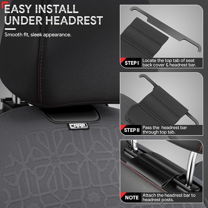 Protex Series Front Row Set Seat Covers Woven Polyester Universal for Cars Trucks SUV, Grey, CA-SC-PROTEX-F-GY