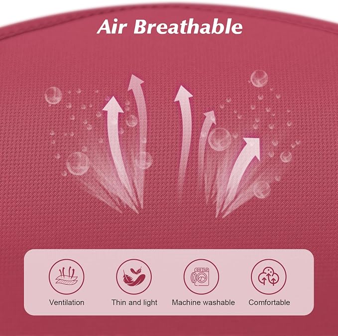 2PCS Car Seat Covers Cushion, for Car Seat Office Chair, Prevent Seat Dirt, Thin and Breathable, Do Not Affect Seat Ventilation Functions, with Non Slip Bottom, 20.5"x19.3" Red