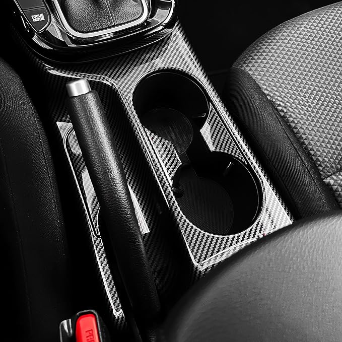 YOUTOOCAR Water Cup Holder Trim Cover Compatible with Kia Soul 2020-2026 Accessories (Carbon Fiber Pattern)