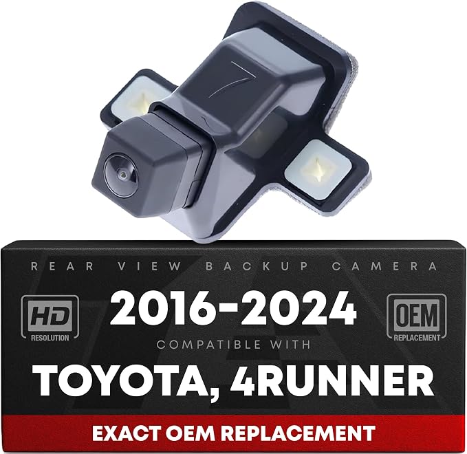 Rear View Backup Camera, Reverse Park Assist - Compatible with 2016-2024 Toyota 4Runner - OEM 8679035061, TO1960130