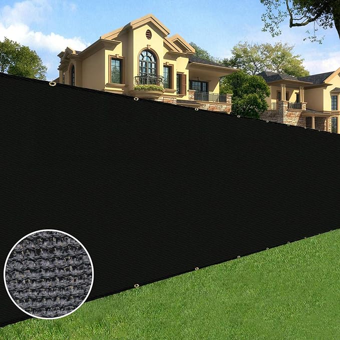 Sunnyglade 4 feet x 150 feet Privacy Screen Fence Heavy Duty Fencing Mesh Shade Net Cover for Wall Garden Yard Backyard (Black, 4 ft X 150 ft)