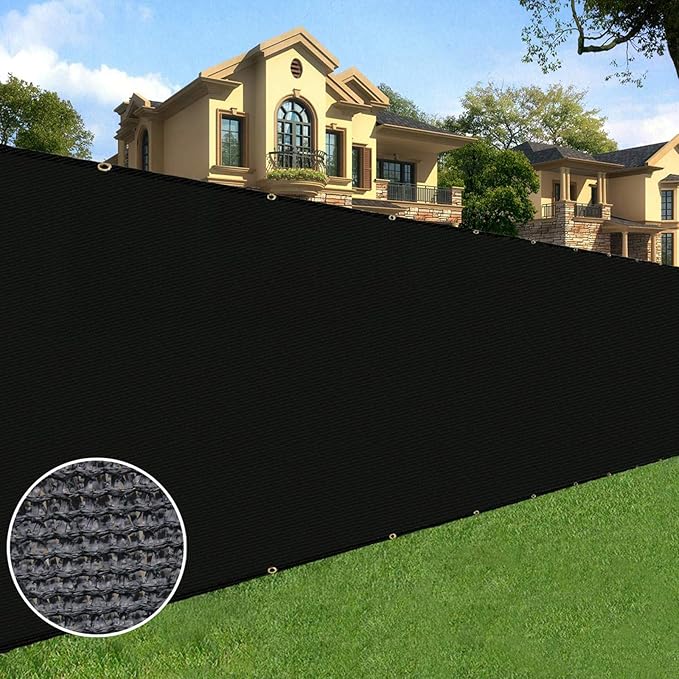 Sunnyglade 5 feet x 150 feet Privacy Screen Fence Heavy Duty Fencing Mesh Shade Net Cover for Wall Garden Yard Backyard (Black, 5 ft X 150 ft)