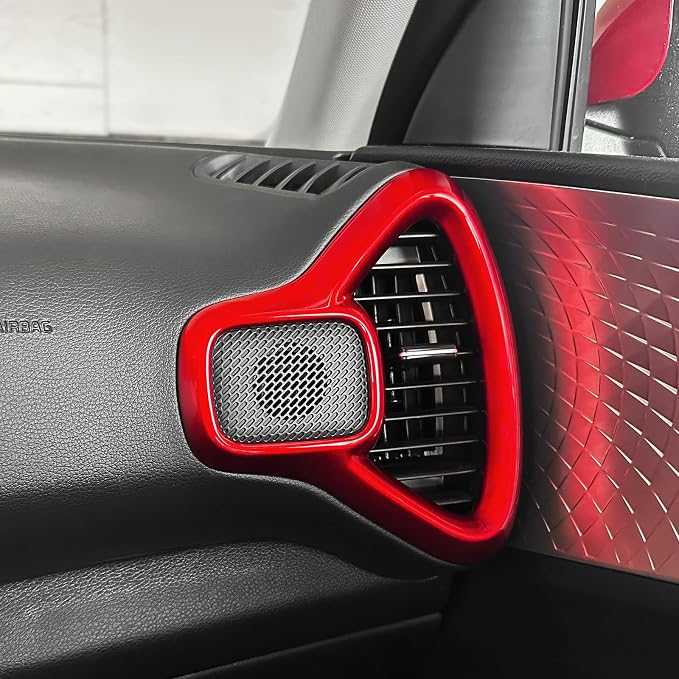 2PCS Dashboard Side Air Vent Trim Covers Compatible with Soul 2020-2025 Accessories (Red)