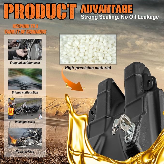 ATV Fuel Gas Tank Fit for 1988-2006 Yamaha Banshee 350 YFZ350 with Fuel Cap and Fuel Petcock Valve Switch Replaces# 2GU241100000, 2GU-24110-00-00