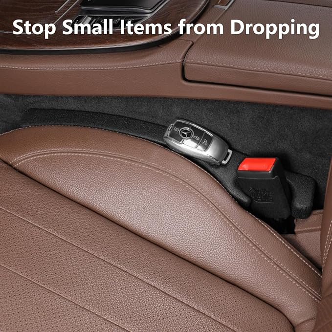 Hiseanllo Car Seat Gap Filler 2 Pack, Universal Fit PU Leather Car Seat Gap Plug to Fill The Gap Between Seat and Console, Car Seat Crevice Blocker Stop Things from Dropping
