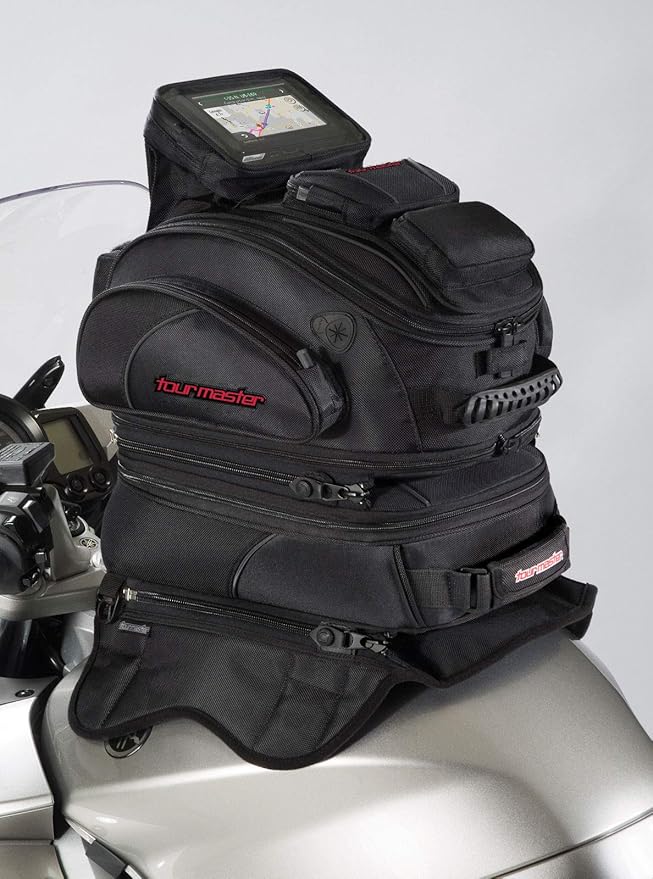 Tour Master Elite Strap Mount Tri-Bag Motorcycle Tank Bag - Black/One Size