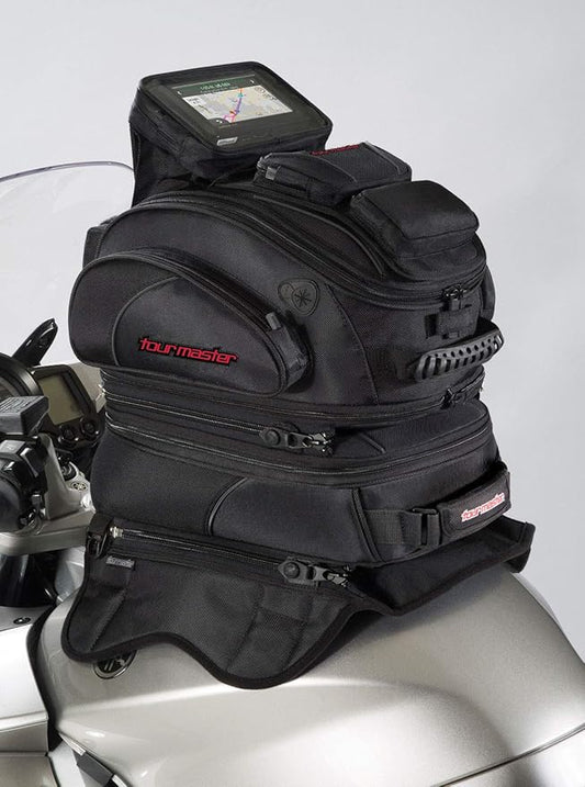 Tour Master Elite Strap Mount Tri-Bag Motorcycle Tank Bag - Black/One Size