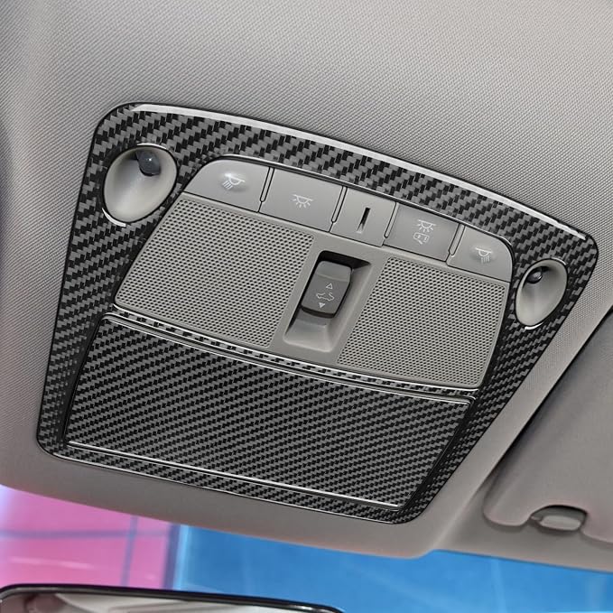 Soft Real Carbon Fiber Kit Compatible with Nissan Altima 2013 2014 2015 2016 2017 2018 Interior Accessories Set Car Reading Light Cover Trim Roof Reading Lamp Sticker