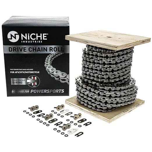 NICHE 630 O-Ring Motorcycle Drive Chain Bulk Reel with 5 Connecting Master Link (25 Feet)