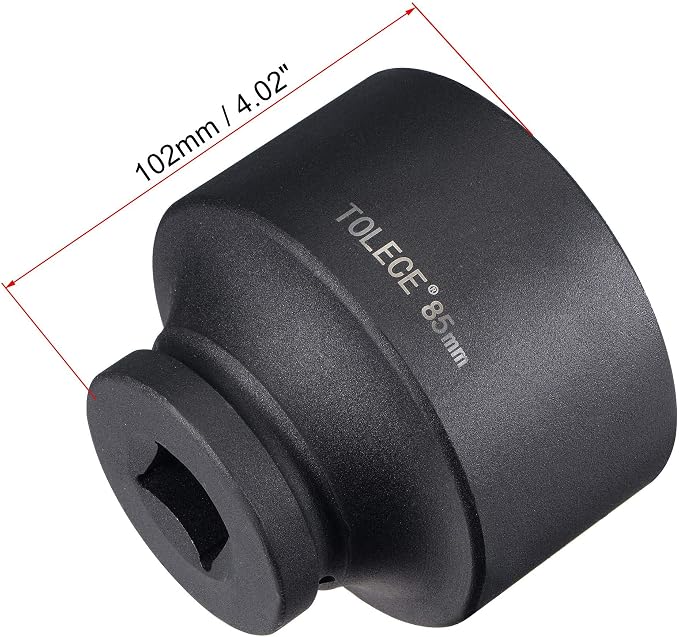 uxcell 1-Inch Drive 85mm 12-Point Impact Socket, CR-MO Steel 102mm Length, Standard Metric Sizes