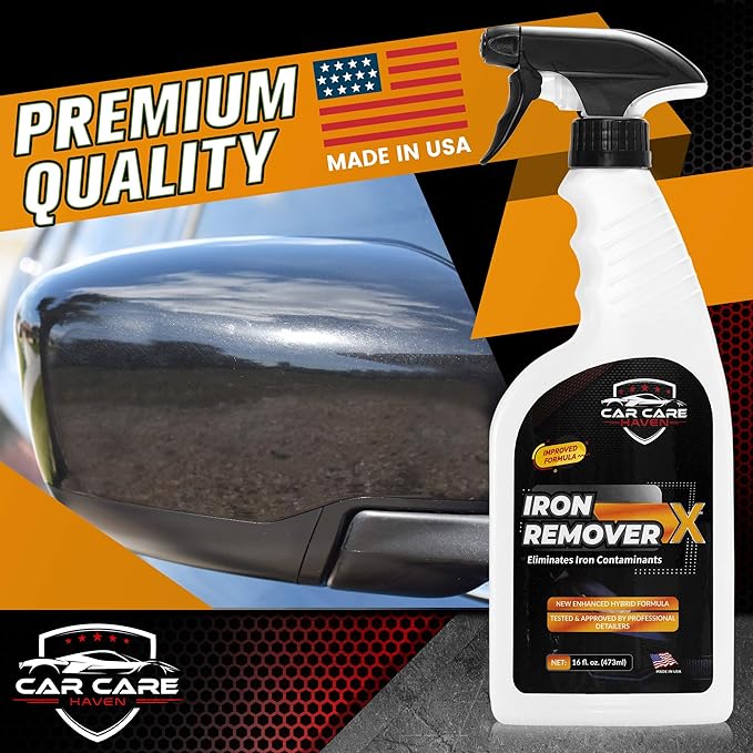 Car Care Iron Remover X, Car Detailing Iron Rust Remover-Wheel, Paint, Ceramic-Cleaner-Car Cleaner Exterior Care Products, Colorless Rim Cleaner, Decal Remover-Use before Clay Bar (32 Fl Oz Spray)
