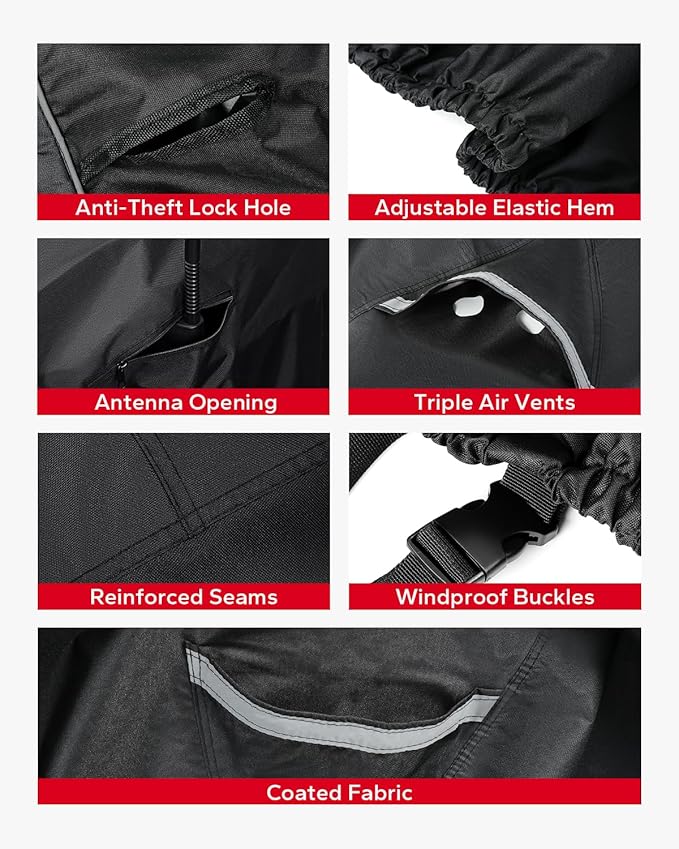 Amazicha Motorcycle Cover with Side Top Box Compatible with Harley Davidson Touring Ultra Limited Street Glide Road Glide Electra Glide, Waterproof Motorcycle Cover Outdoor Storage All Weather
