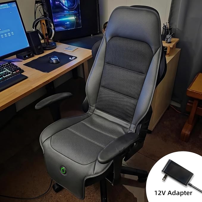 Cooling Car Seat Cover, Cooling Seat Covers For Cars Trucks, 2 Turbon Fans Auto On/Off 12V-24V 3-Speed Air Cooled Seat Cushion, Universal Fit for Summer Truck Office, Non-slip Breathable 3D Mesh