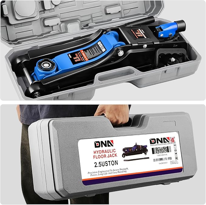 DNA Motoring Low Profile Hydraulic Trolley Service/Floor Jack, 2.5 Ton (5500 lbs) Capacity, Lifting Range 3.35"-15.16",Blue, TOOLS-00676-BL