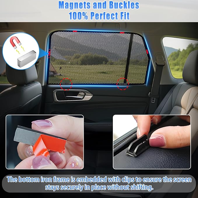 ZATOOTO Car Window Shades Forester 2019-2024 for Rear Window | Car Window Covers 2-Pack Baby & Pet | Blocks 99% UV & Heat | Breathable Mesh Privacy Screen | Bug-Free Design for Camping & Travel