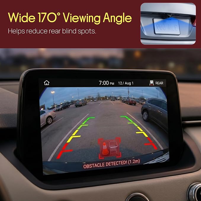 Pyle Backup Camera for Car, Truck, Trailer, RV & Van | HD AHD 720P & CVBS Switchable Reverse Camera | 170° Fisheye Lens | Night Vision & Parking Guidelines | IP68 Waterproof | 12V-24V | Pack-2