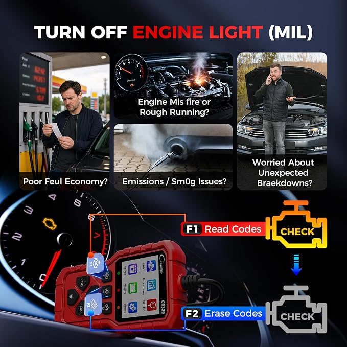 LAUNCH CR329 OBD2 Scanner, Car Code Reader for Check Engine Light, Read & Clear Codes, Live Data, Battery Test, Cloud Print Car Scanner, Diagnostic Scan Tools for All OBDII Vehicles After 1996