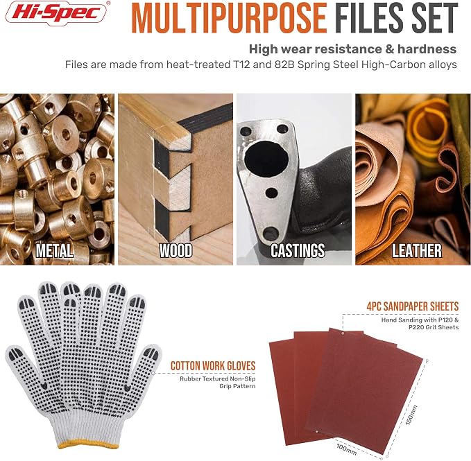 Hi-Spec 17 Piece Metal Hand & Needle File Tool Kit Set and Rotary Tool Kit Set 170W 1.4A with 121 Piece Dremel Compatible Bit Accessories