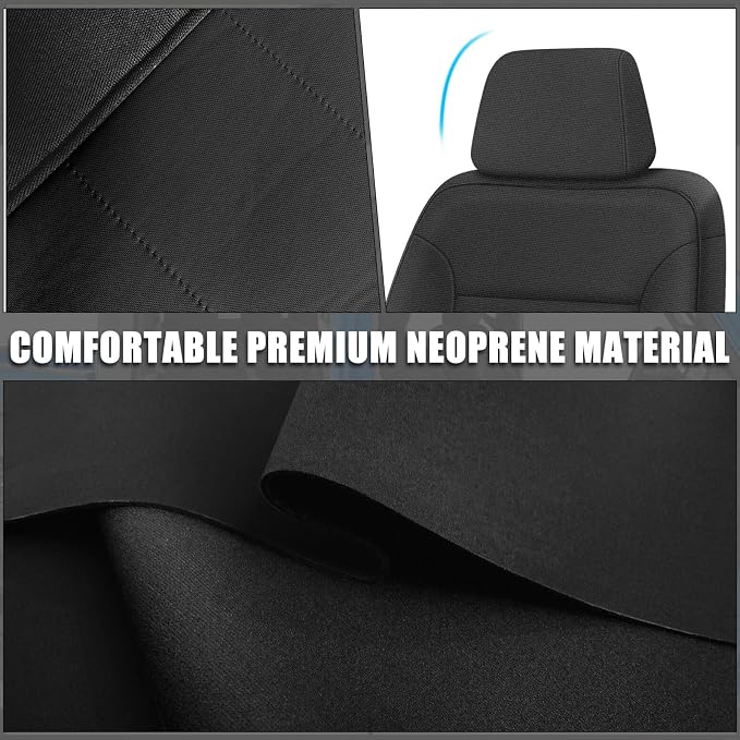 SAPUBK Front Seat Covers Sets Replace for 2014-2018 Chevy Silverado/GMC Sierra 1500, Premium Neoprene with Composite Soft Foam Lining Breathable Seat Cover Cushion