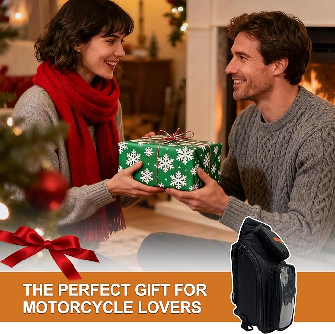 Magnetic Motorcycle Tank Bag,Heavy Duty Black Gas Tank Pouch,Oxford Saddle Motorbike Bag