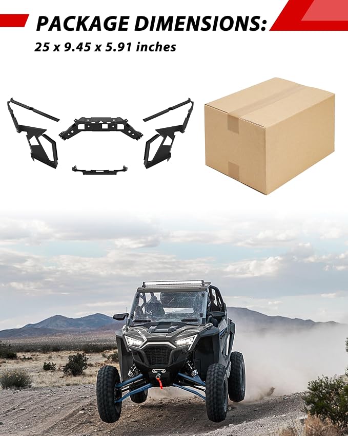 Combined Front Fascia for Polaris RZR PRO XP/XP 4 2020-2024 Accessories, Black PP Front Decoration Frame Combination Trim Panel for 20-24 RZR PRO, Replace #5455177-070